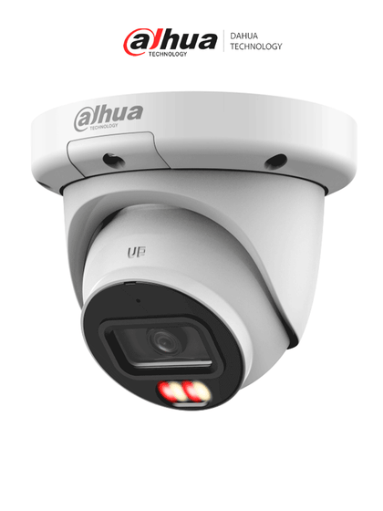 DAHUA DH-IPC-HDW3449QM-S-IL - Cámara IP Domo de 4 Megapíxeles con Iluminador dual/ WizSense/ Lente de 2.8mm/ 102 Grados de Apertura/ Microfono Integrado/ IR de 50 Metros/ SMD 4.0/ AI SSA/ H.265+/ Ranura para MicroSD/ WDR Real de 120 dB/