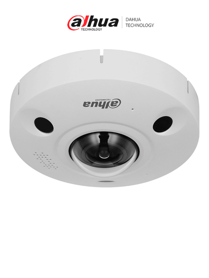 DAHUA DH-IPC-EBW8842P-AS Cámara IP Fisheye 8 MP WizMind/ IR 10 mts/ 1.8mm/ Mapa de Calor/ Conteo de Personas/ H.265+ / E&S Alarma y Audio/ Ranura para MicroSD/ Altavoz/ PoE/ IP67/ IK10