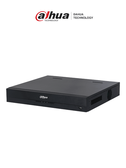 DAHUA DHI-NVR5432-EI - NVR de 32 canales IP 4K con tecnología Acupick, WizSense, y Smart H.265+. Rendimiento de 384 Mbps, 4 bahías para discos duros. IA avanzada. E incluye E/S de alarma y audio