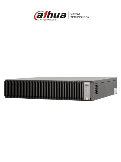 DAHUA DHI-IVSS7108-1M - El servidor de video cuenta con Inteligencia Artificial, soporta 128 canales IP y hasta 40 de reconocimiento facial con cámaras FD. Incluye 8 bahías de HDD, RAID 0/1/5/6/10, protección perimetral y 16/8 E/S de alarma.