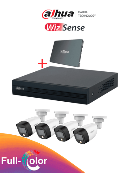 DAHUA KIT/XVR1B04-I-SSD512G4HFW1209 - Kit FullColor de 4 Canales con SSD de 512GB/ 4 Camaras Full Color de 2 Megapixeles con Microfono/ DVR Cooper-I WizSense/ Con IA/ 4 Ch+1 IP/ Accesorios Incluidos/ LoNuevo DPAQ ANIVDAHKIT+M MCI1Q125