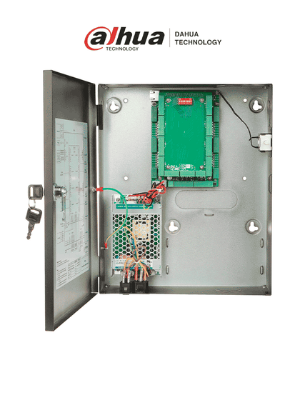 DAHUA ASC2204C-D Controlador de acceso que gestiona hasta 4 puertas y 8 lectoras RS-485 o Wiegand, con capacidad para 100,000 usuarios y 500,000 registros. Incluye anti-passback y es compatible con SmartPSS Lite. MCI2Q125