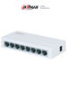 DAHUA PFS3008-8ET-L - Switch para Escritorio de 8 Puertos Fast Ethernet/ 10/100/ Diseño Compacto/ Capa 2/ switching 1.6 Gbps/ Velocidad de Reenvio de Paqutes 1.19 Mbps/ SwitchDpxv