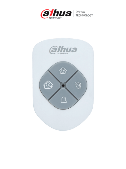 DAHUA DHI-ARA24-W2 - Control Remoto Tipo Llavero de 4 Botones / Armado - Desarmado - En Casa - Emergencia / Función de Salto de Frecuencia / Led Indicador de Estado Color Rojo o Verde / AlarmasDahua