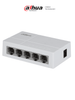 DAHUA DH-SF1005L - Switch para Escritorio 5 Puertos Fast Ethernet con velocidad de transmisión de 10/100 Mbps en un diseño compacto. Su capa 2 soporta un switching de hasta 1 Gbps y una velocidad de reenvío de 0.744 Mbps. SwitchDpxv VolDH MCI1Q125