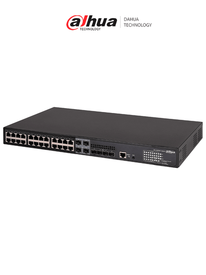 DAHUA DH-AS5500-24GT4XF-370 / Switch Gigabit/ 24 Puertos/ PoE/ Potentes funciones L2 y L3/ Conectividad de nivel empresarial/ Marco Inteligente Resiliente 2 IRF2