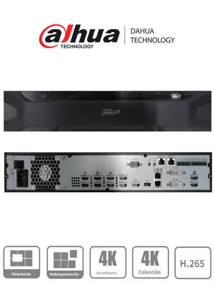 DAHUA NVD0905DH4I4K- DECODOFICADOR DE VIDEO ULTRA HD 4K/ H265+/ H265/ H264/ MJPEG/ 9 SALIDAS HDMI/ A&S ALARMA/