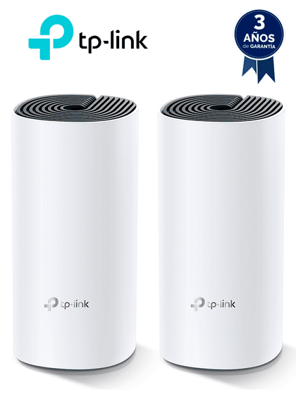 TP-LINK DECO M4 2-Pack - Kit de 2 routers inalámbricos MESH para interior y hogar de doble banda Wi-Fi 5 AC1200 Mbps, con 2 puertos Gigabit WAN/LAN, 2 antenas internas y administración mediante la app Deco iOS, Android. 2 piezas TPLM1MARTPL1