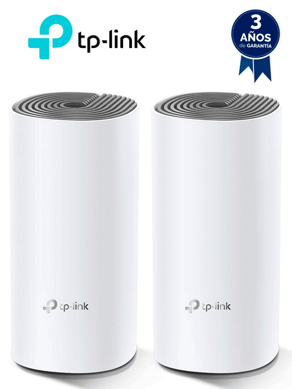 TP-LINK DECOE4 2-Pack - Kit de router inalámbrico mesh Deco E4 para hogar de doble banda AC 1200 con 2 puertos 10/100 Mbps y compatible con Alexa. 2 piezas