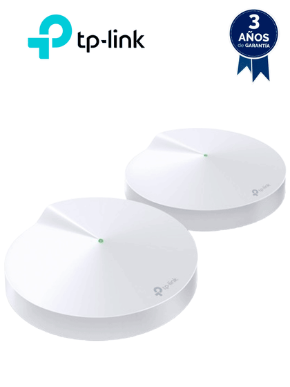 TP-LINK DECO M5 2-Pack- Kit de 2 routers MESH para hogar de doble banda Wi-Fi 5 AC1300 Mbps con 2 puertos Gigabit WAN/LAN, 4 antenas internas, además app Deco iOS, Android y protección HomeCare.