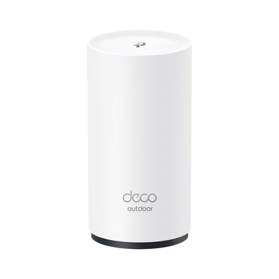 Router Inalámbrico MESH Exterior para Hogar / Doble Banda Wi-Fi 6 AX3000 Mbps / 2 Puerto Gigabit WAN/LAN / Puertos PoE 802.3 af/at Entrada / 2 Antenas Internas / Protección IP65 / Administración Mediante la App Deco (iOS, Android)