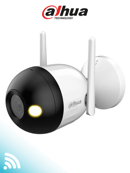 DAHUA F2C-LED - Cámara IP Bullet Wifi de 2 Megapíxeles/ Full Color/ Microfono Integrado/ 30 Mts de Luz Visible/ Ranura para MicroSD/ Lente 2.8mm/ IA con Detección de Humanos/ IP67/WifiDahua MCI2Q125 IMD