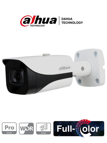 DAHUA HAC-HFW2249E-A-NI - Cámara Bullet Full Color 2 Megapixeles/ Serie Pro/ Lente de 3.6 mm/ Microfono Integrado + 1 Entrada de Audio/ FullColor-Starlight Sin Leds/ WDR Real/ IP67/ FullColor SeriePro