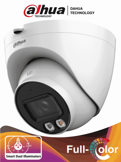 DAHUA IPC-HDW2449T-S-IL - Camara Domo IP de 4 Megapixeles/ Con Iluminador Dual Inteligente+Full Color/ WizSense/ Lente de 2.8mm/ 95 Grados/ Microfono Integrado/30 Mts de IR y Luz Visible/Metálica/Ranura MicroSD/WDR de 120 dB/SMD Plus/PoE/ SwitchD2