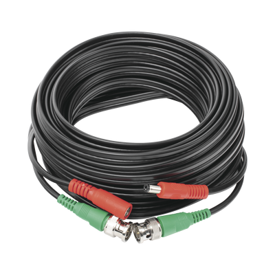 Cable coaxial ( BNC RG59 ) + Alimentación / SIAMÉS / 10 Metros / 100 % COBRE / Para Cámaras 4K / Uso interior y exterior