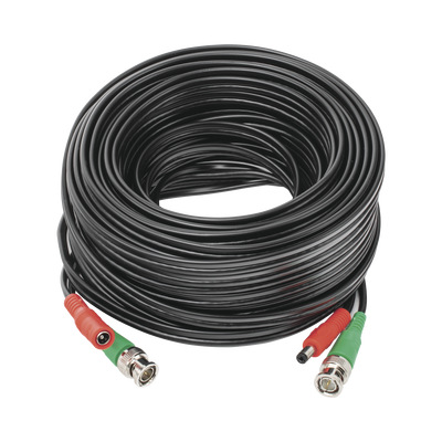 Cable coaxial ( BNC RG59 ) + Alimentación / SIAMÉS / 20 Metros / 100 % COBRE / Para Cámaras 4K / Uso interior y exterior