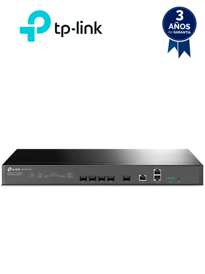 TP-LINK DS-P7001-04 - Delta Stream - OLT con 4 puertos GPON, capacidad de conexión hasta 512 ONUs, 1 puerto Gigabit RJ45 Uplink, 1 puerto SFP+ Uplink y fuentes redundantes AC-DC incluidas. Administración desde la nube DPMS.