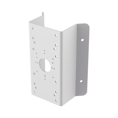 Montaje de Esquina para PTZ TURBOHD o IP / Uso en Exterior / Material de Acero de Carbono / Color Blanco