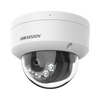 Domo IP 4 Megapixel / Lente 2.8 mm / Dual Light (30 mts IR + 30 mts Luz Blanca) / Micrófono Integrado / Antivandálico IK08 / ACUSENSE Lite / Exterior IP67 / H.265 / PoE / ONVIF / Micro SD