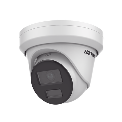 Turret IP 4 Megapixel / Lente 2.8 mm / Dual Light (40 mts IR + 40 mts Luz Blanca / DARKFIGHTER S / Microfono Integrado / Exterior IP67 / WDR 130 dB / 4 Analíticos: AcuSense, Deteccion Facial, Conteo de Personas por Cruce y Zona