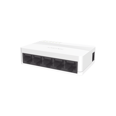 Switch No Administrable de 5 Puertos para Escritorio / Fast Ethernet 10 / 100 Mbps / Diseño Compacto y Estetico