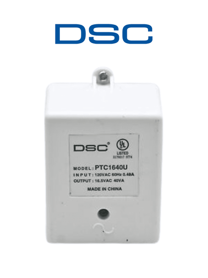 DSC PTC1640U - Transformador 16VCA / 40VA cer Fusible Interno para paneles y módulos de NEO, Power Series y Maxsys