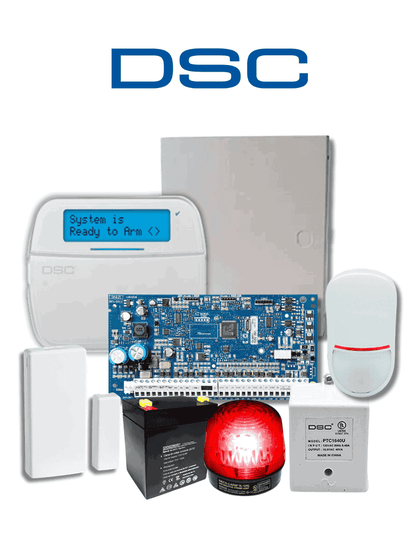 DSC SEEDPACK EXCLUSIVO TALLERES- Paquete para desarrollo instaladores de alarmas serie NEO con 32 Zonas Inalámbricas / Panel HS2032 / Teclado LCD Alfa HS2LCDRF9N/ Gabinete / 1 Contacto PG9303 / PIR LC200 / Transformador / 1 Estrobo /con Batería TALLER