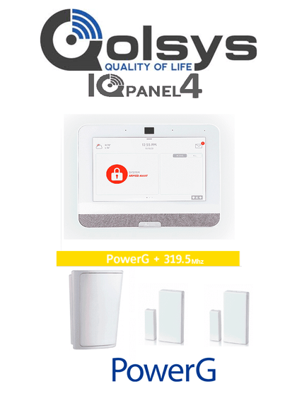 QOLSYS IQ4 PACK - Paquete de Alarma IQPanel4 incluye Panel Autocontenido, con Pantalla Táctil de 7, Power G 915 Mhz+Qolsys S-Line 319.5 Mhz. 4 Bocinas integradas, 2 Magnéticos Inalámbricos PG9303 y 1 PIR Inalámbrico PG9914 PLANDEBENEFICIOS LEÓN