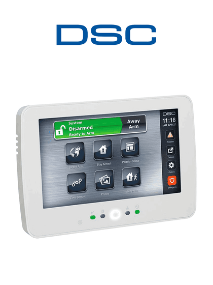 DSC HS2TCHPRO - Teclado Cableado de Pantalla Táctil de 7’’ admite 248 zonas compatible con panel PRO