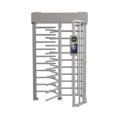 Torniquete SENCILLO (1 Carril) de Cuerpo Completo Bidireccional / Exterior / Acero Inoxidable SUS304 / 30 Personas por Minuto / Compatible con Reconocimiento Facial (Terminal no Incluida)