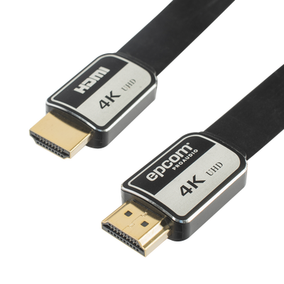 Cable HDMI de 1.8m | Alta Definición | Version 2.0 | Alta velocidad 18Gbps | 4K@60Hz | Conectores Chapados en Oro | Tipo Plano