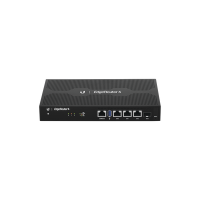 EdgeRouter 4, con 3 puertos 10/100/1000 Mbps + 1 puerto SFP, con funciones avanzadas de ruteo