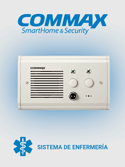 COMMAX JNS4CS - Subestación de cama para sistema de llamado de enfermería / Comunicación por voz con la unidad JNS70MN / Soporta botón pulsador CC200 y botones de emergencia