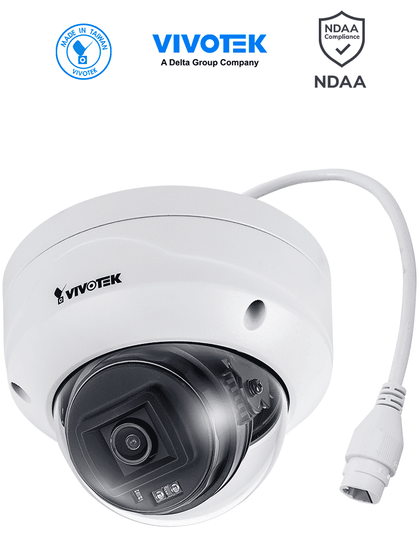 VIVOTEK FD9360H - Cámara IP domo exterior 2 MP, lente fijo 2.8mm, H.265, IR 30m, WDR Pro Ciberseguridad