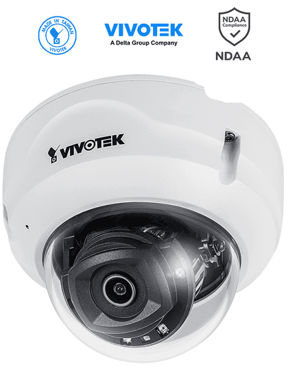 VIVOTEK FD9389-EHV-v2 - Cámara IP domo exterior 5 MP, H.265, Smart IR 30m, WDR Pro, micrófono integrado, visión SNV, lente fija 2.8mm, protección IP66/IK10, ciberseguridad Trend Micro, Smart Motion y Stream III TM