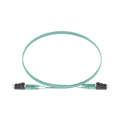 Jumper de Fibra Optica Multimodo 50/125 OM3, LC-LC Duplex, OFNR (Riser), Color Aqua, 5 Metros