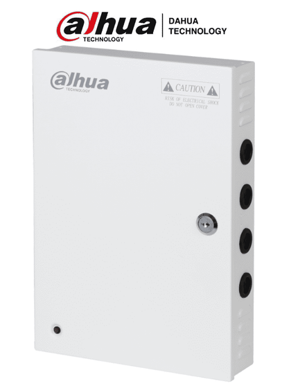 DAHUA DH-PFM342-9CH - Fuente de Poder de 12 Vcc 10 Amper/ Con Distribuidor para 9 Camaras/ Indicadores Led por Canal/ Voltaje de Entrada de 90 Vca-264V/ Fusibles Intercambiables/ Gabinete Metalico con Cerradura/ Protección Contra Descargas/