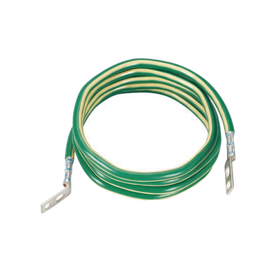 Jumper para Aterrizar Equipos, 6 AWG, con Terminal Doblada a 45 Grados (LCC6-14JAWH-L) Para Conexión a Tierra y Terminal Recta (LCC6 - 14JAW-L) Para Equipos , 2.4 m de Largo