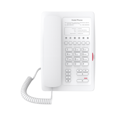 Teléfono IP WiFi para Hotelería, profesional con 6 teclas programables para servicio rápido (Hotline), plantilla personalizable con PoE