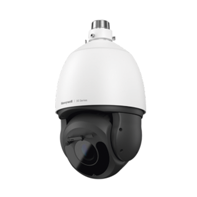 PTZ IP 5 Megapixel / 30X Zoom / 200 mts IR / H.265 / IA (Filtro de Humanos y Vehiculos) / Merodeo / PoE++ / Exterior IP67 / IK10 / ONVIF / NDAA / Serie 35 / 256 GB microSD / Audio E/S / Alarma E/S / Wiper / Honeywell Security