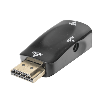 Adaptador (Convertidor) HDMI a VGA / HDMI Macho a VGA Hembra / Resolución 1920x1080 @ 60Hz / Adaptador de Audio de 3.5 mm / Chapado en Níquel