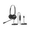 Diadema binaudal (duo) con tecnología antishock para teléfonos IP FANVIL USB con micrófono de cancelación de ruido, larga durabilidad