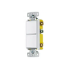 Interruptor Residencial 15 A 120-277 V, con 2 Bases Unipolares, Cableado lateral, Color Blanco.