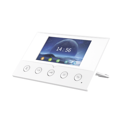 Monitor IP/SIP para interior, Wi-Fi, pantalla a color de 4.3, audio de 2 vías, PoE, 8 interfaces de entrada de alarma.