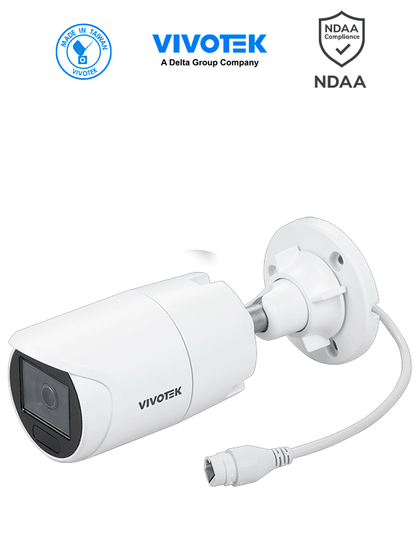 VIVOTEK IB833-HV - Camara IP Bullet Vortex Premium Series, 5 Megapixeles, IR 30mts , WDR Pro, Lente Fijo 3.6 mm , Advance AI, Deep Search, Microfono Integrado, Protección IP66, IK10, NDAA, Almacenamiento interno 256GB