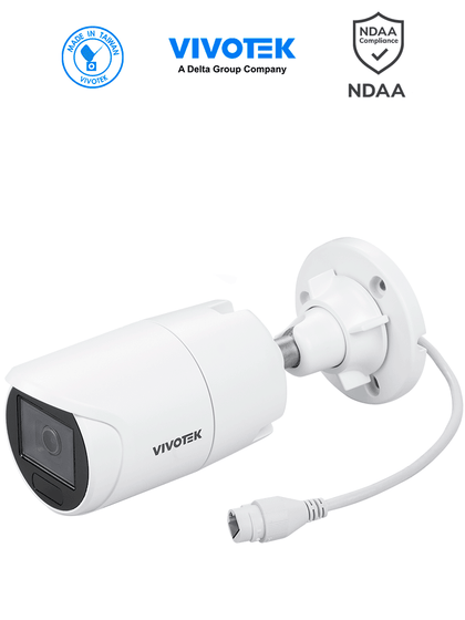 VIVOTEK IB9383-HV - Camara IP bullet exterior 5 MP, Smart IR 30mts , WDR Pro, Lente Fijo 3.6 mm , Smart VCA, Deep Search, Microfono Integrado, Protección IP66, IK10, SNV, Ciberseguridad Trend Micro, NDAA, ONVIF