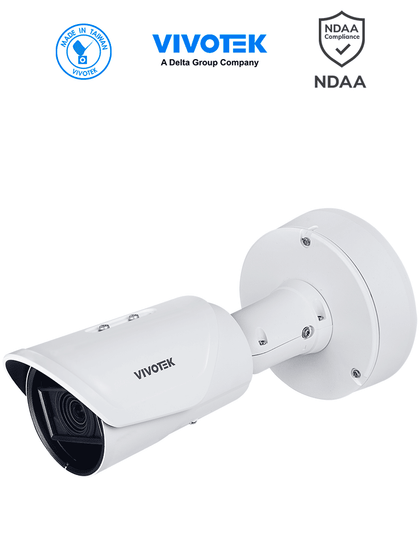 VIVOTEK IB9391-EHTV-v2 - Cámara IP Bullet Exterior 8 Megapixele 4K, Lente varifocal 4.4-10.2mm, Luz IR Smart 50mts, WDR Pro, Analiticas Smart VCA, Deep Search, SNV II, Ciberprotección, Audio, DI/DO, IP67, IK10, NEMA 4x, ONVIF, NDAA MCI2Q125