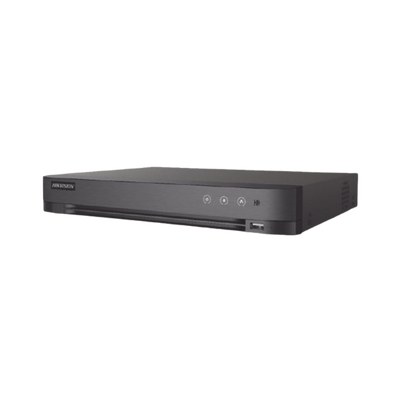 DVR 4 Canales TurboHD + 4 Canales IP / 8 Megapixel (4K) / Audio por Coaxitron / 1 Bahía de Disco Duro / Salida de Video en Full HD / H.265+