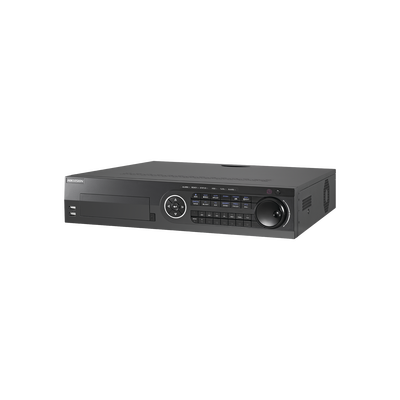 DVR 16 Canales TurboHD + 8 Canales IP / 3K / 5 Megapixel / 8 Bahías de Disco Duro / 16 Entradas de Audio Fisicas (Microfono por Separado) / Audio por coaxitron / Acusense / 16 Entradas de Alarma / POS / H.265+