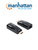 MANHATTAN - 207539 - Kit Extensor compacto de HDMI sobre Ethernet 60m Extiende distancias de señal de 1080p@60Hz hasta 60m 196 pies con un solo cable Ethernet Cat6, Transmisor y Receptor, Power over Cable, Diseño Ultra Delgado, Negro